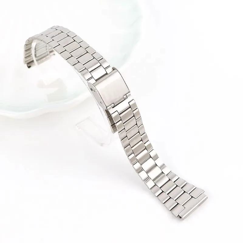 Fine Steel Watchband for CASIO A158 / A159 / A168 /A169 /B650 /AQ230/ 700 Classic Small Square Silver Block 18mm Metal Strap