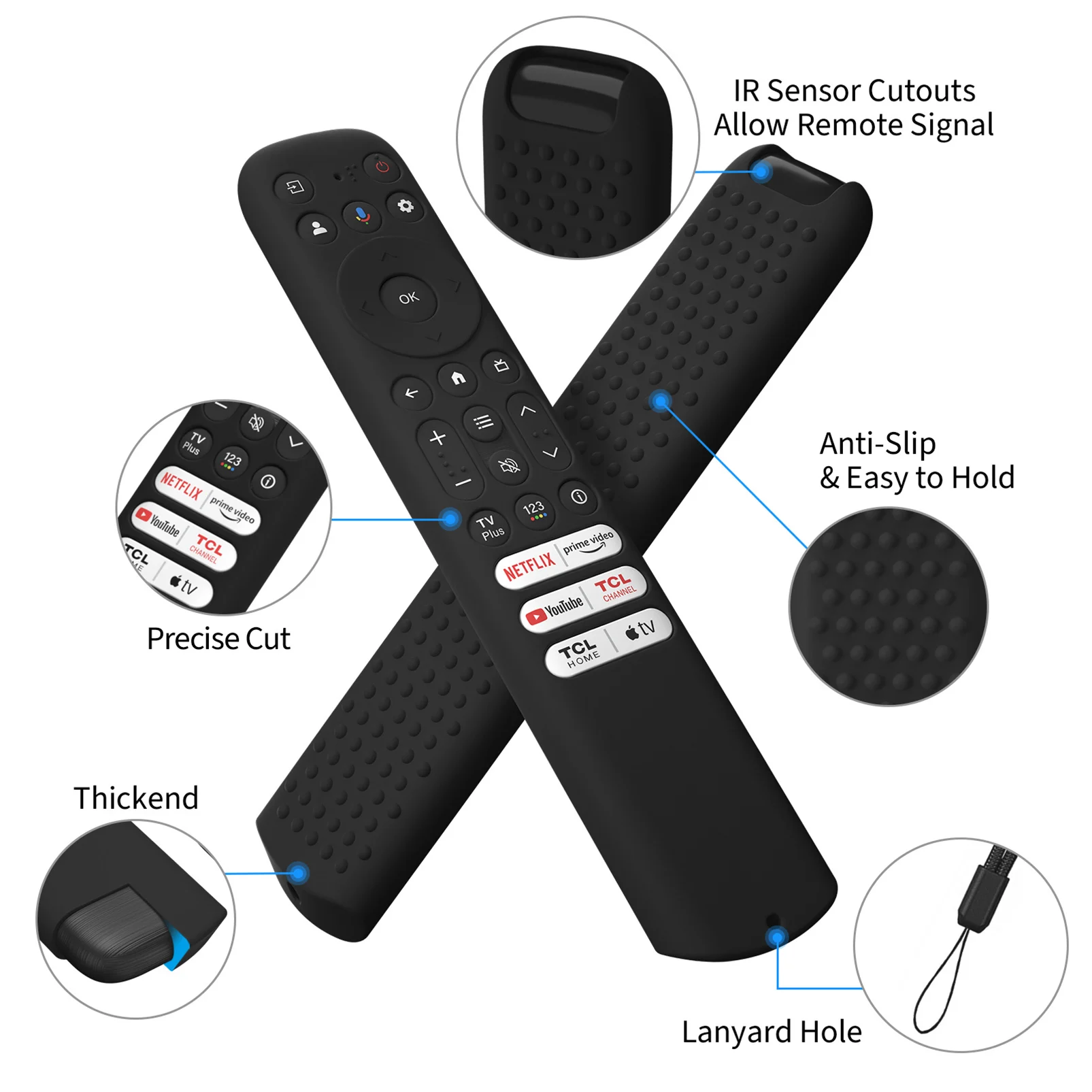 Silicone Remote Controller Cases Protective Covers For TCL Smart TV Shockproof Remote Control Sleeve for TCL RC813 FMB1/RC923