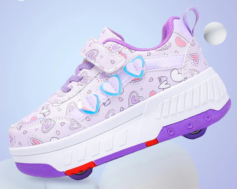 Kinder-Skateboard-Schuhe Geh- und Rollschuh-Kombination Komfortabel Verschleißfest Outdoor-Rollschuh-Sneakers für Mädchen und Jungen 4 Räder – Detail 5