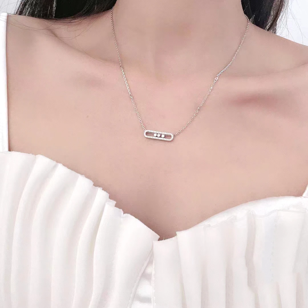 Kimsu jewelry personalizzato classico di alta qualità placcato oro 18 carati ciondolo collana da donna con diamanti in movimento regalo squisito