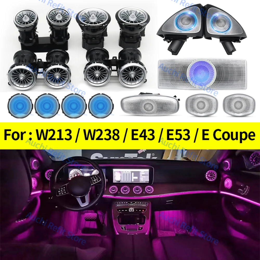 64 colori LED Air Vents altoparlante Tweeter rotante 3D per Mercedes Benz W213 classe E Coupe AMG E43 E53 E250 luce ambientale interna