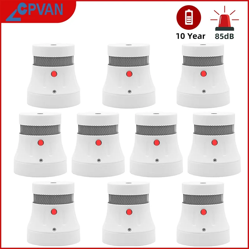 

CPVAN Fire Smoke Detector 10 Years battery Home Security Independent Smoke Alarm Sensor 85dB Safety protection System Fire Alarm