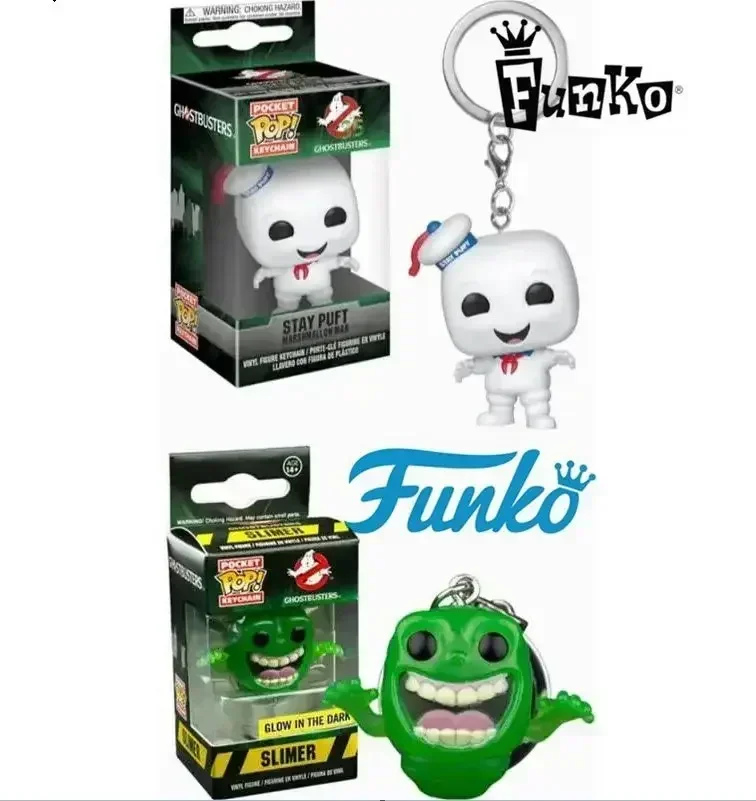 Nuevas películas Funko Pop, cazafantasmas, Stay Puft Marshmallow Man, llavero más delgado, juguete de 4CM, figuras de vinilo de PVC, llavero Pop de bolsillo, Juguetes