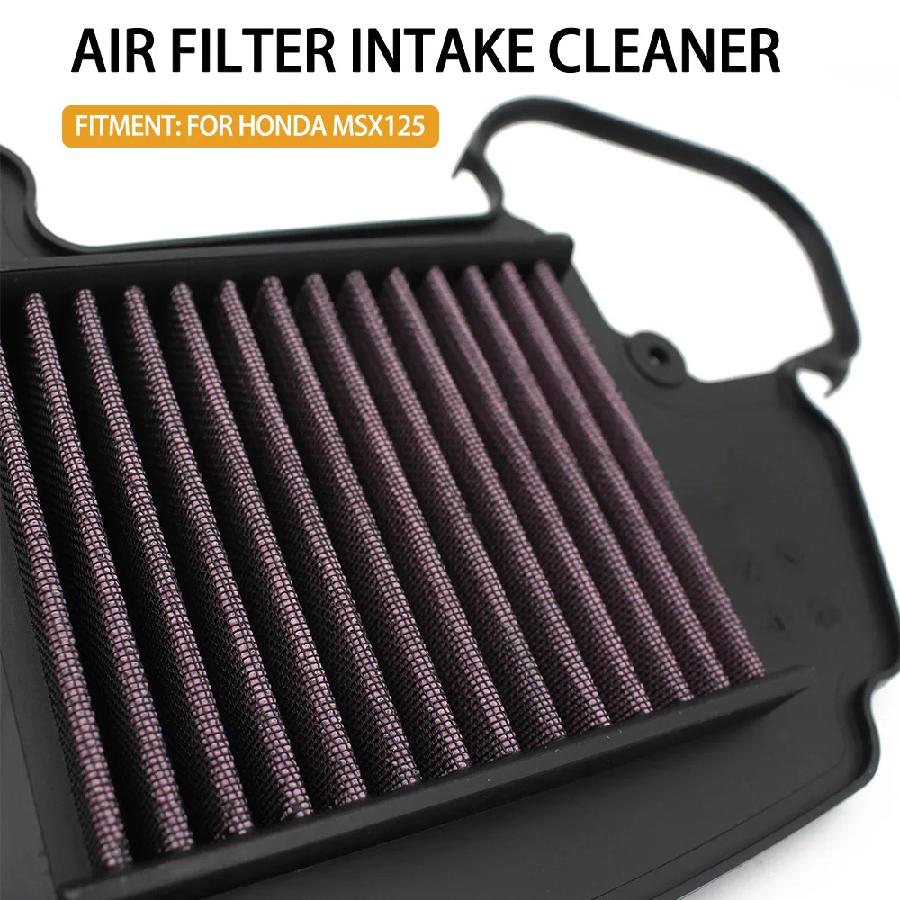 Motorcycle Air Intake Filter Cleaner Element Spare Parts Easy to Use Easy to Clean Replaces for Honda Msx125 Grom 2013 2019