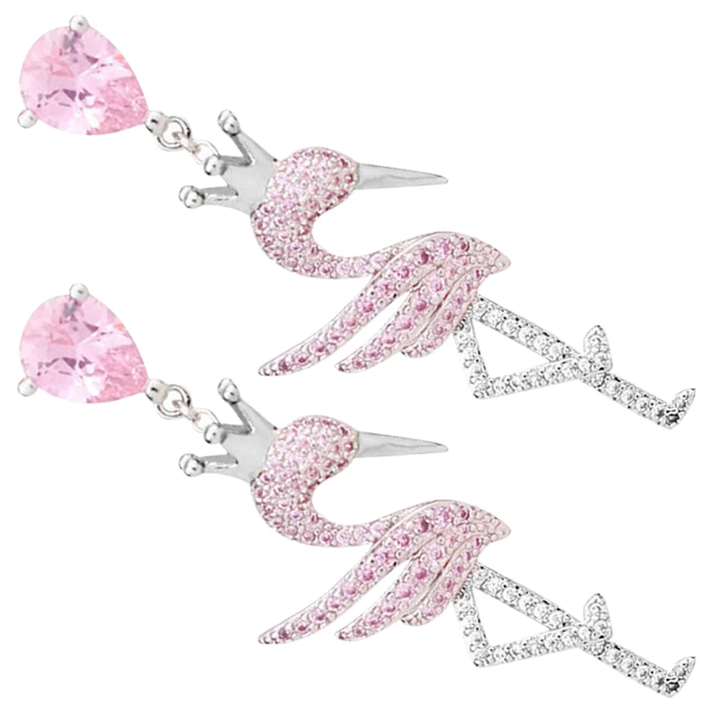 Bird Earrings Flamingo for Women Dangling Dangle Fashion Pendant Tropical Alloy Vacation Miss