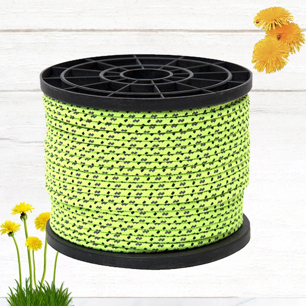 

50m Reflective Rope 4mm Tent Rope Outdoor Camping Guy Lines Light Green Durable Flexible Safe Guy Lines Camping Cord