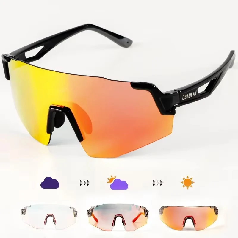 Best Seller Bike Photochromic Sunglasses Unbreakable PC Lens, UV Protection for Pickleball glasses, Outdoor Activities - Image 3