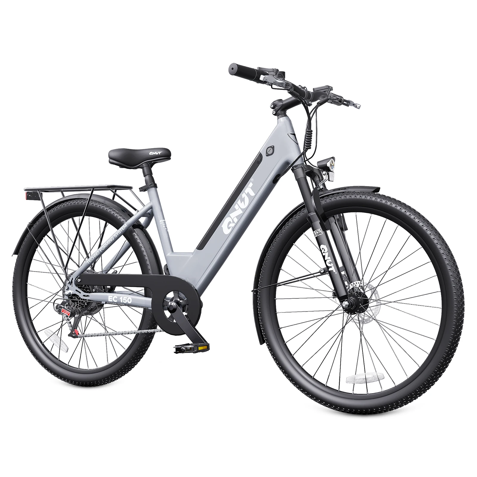QNUT Electric Bike1000W Peak Commuter Ebike with 48V10.4Ah Built-in Battery 26" City Step Through E-Bike 7-Speed 65Miles 20Mph Urban Electric Bicycles for Women Men Teens