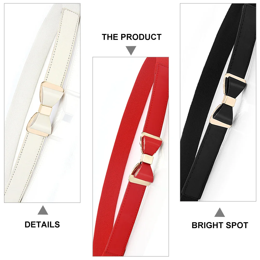 

3Pcs Bowknot Elastic Waist Belt Women Waistband Fashion Creative Female Waist Decor Perfect Gift for Daily Party Use