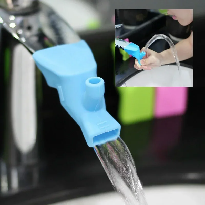 New High Elastic Silicone Water Tap Extension Sink Children Washing Device Bathroom Kitchen Sink Faucet Guide Faucet Extenders