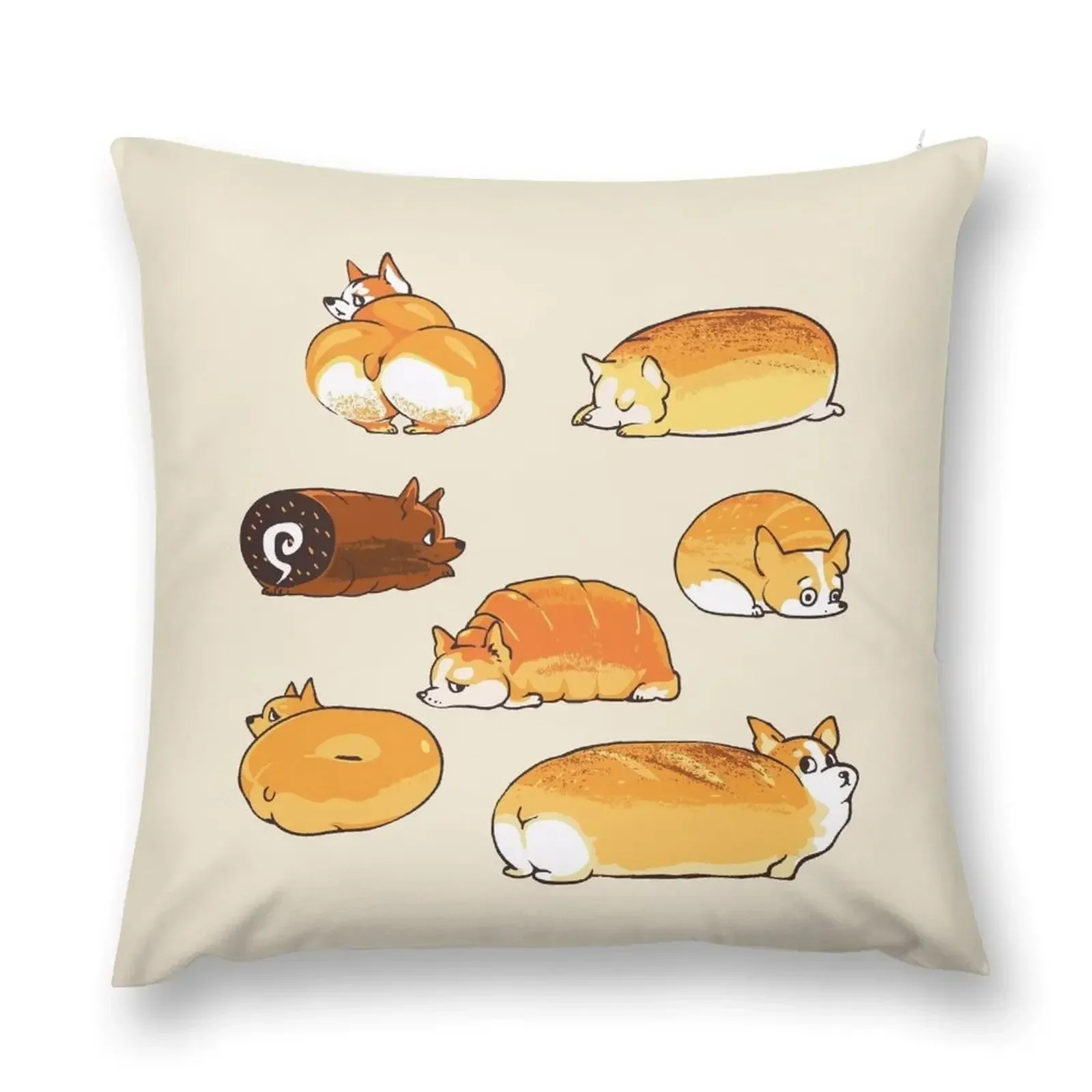 

Bread Corgis Throw Pillow Decorative Sofa Cushions Custom Cushion Photo home decor items pillow