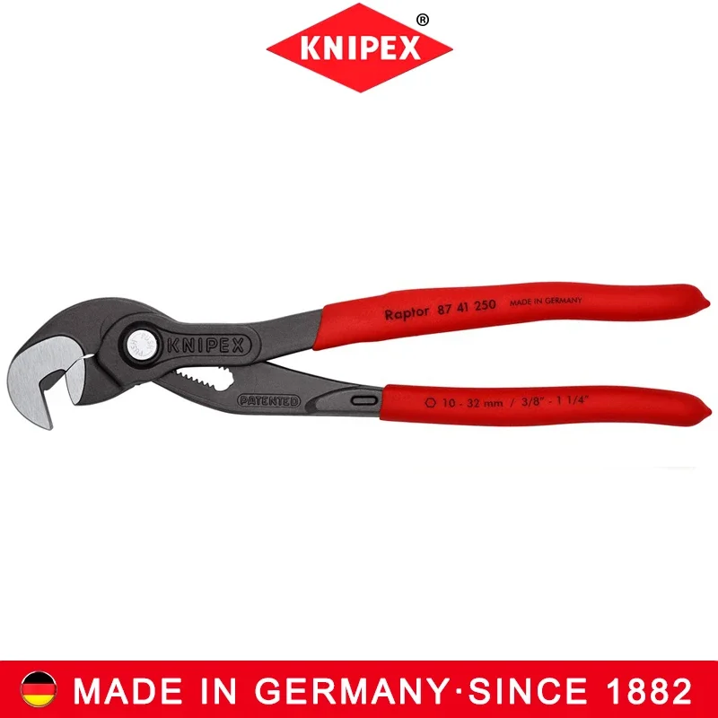 KNIPEX 87 41 250 Raptor Pliers Tool 10 inch Quick Grip Multi-Purpose Sliding Joint Wrench RAP Tool (8741250)