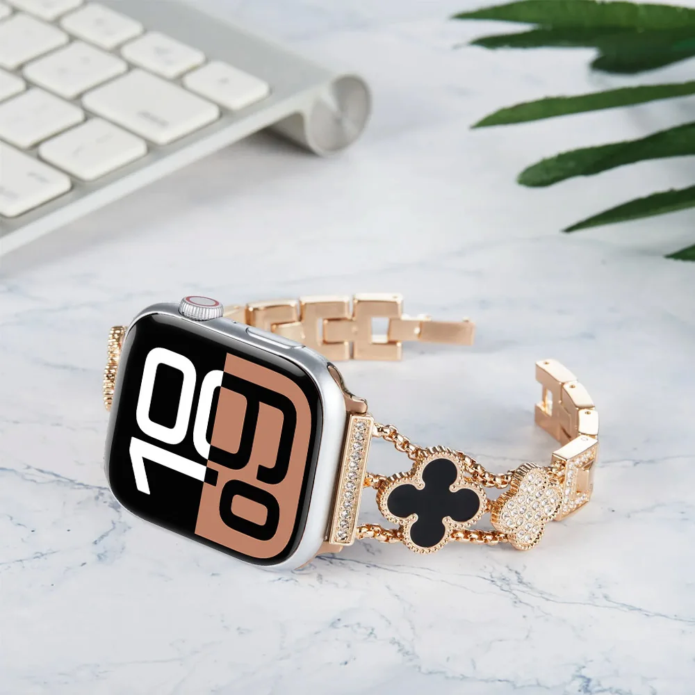 

Металлический бриллиантовый ремешок для Apple Watch UItra 49 мм 10 42 мм 46 мм 9 8 7 41 мм 45 мм Женский стальной браслет iWatch 6 5 4 SE 44 мм 40 мм 42 мм