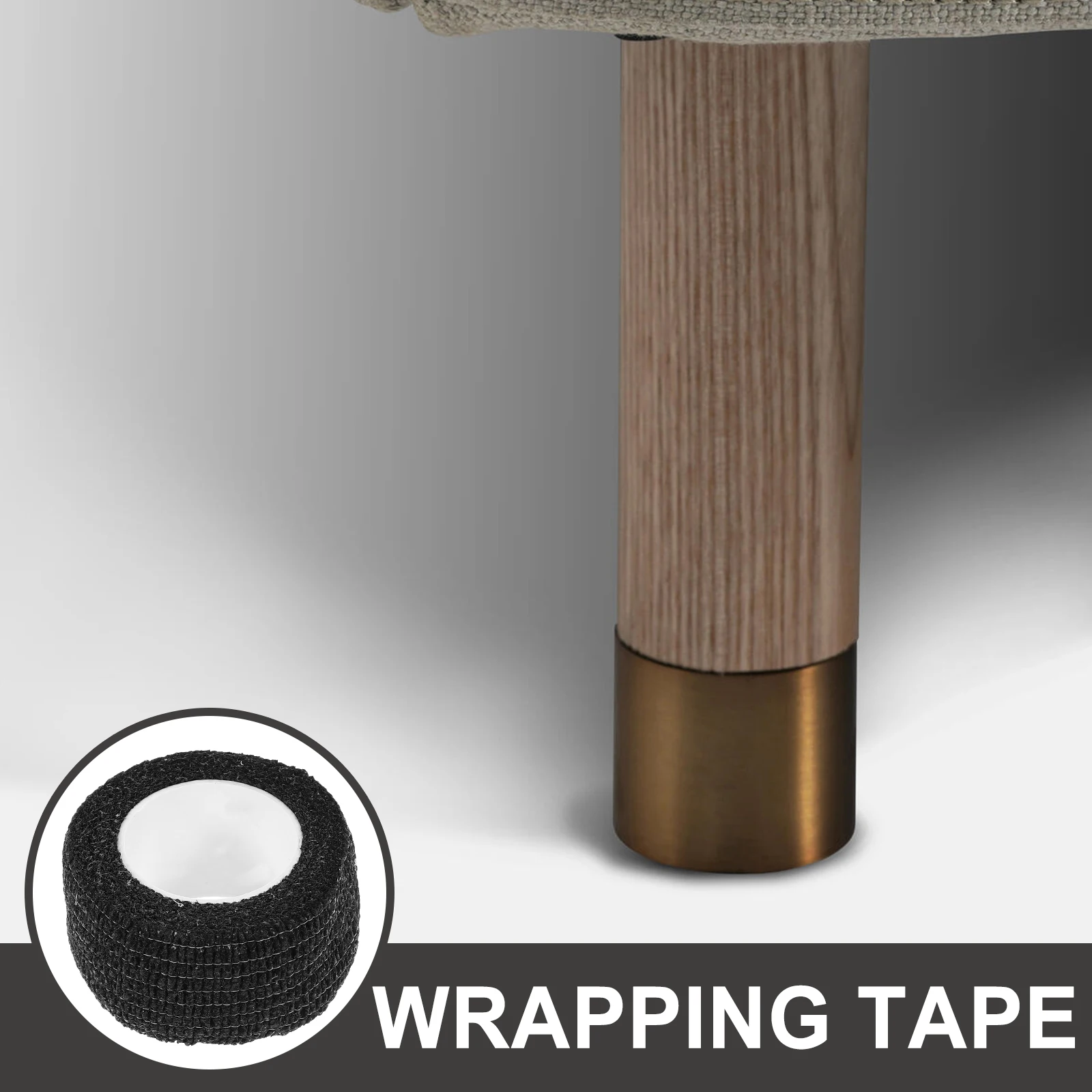

4 Rolls Furniture Leg Tape Floor Protectors Anti Slip Chair Table Pads Black Sticky Mats Durable Non Skid Protectors For Wood