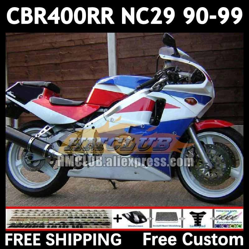 Blue White Bodywork For HONDA CBR400 CBR 400 RR 400RR 90 91 92 93 94 104No.66 CBR400RR NC29 1995 1996 1997 1998 1999 Fairings