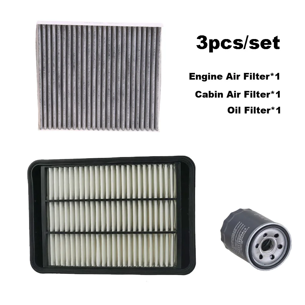 3pcs Filter Set For Mitsubishi Outlander EX 2.4 3.0L 2006-2012/Lancer 2.0L 2007-2014 Engine Cabin A/C Fresh Air Oil Filter