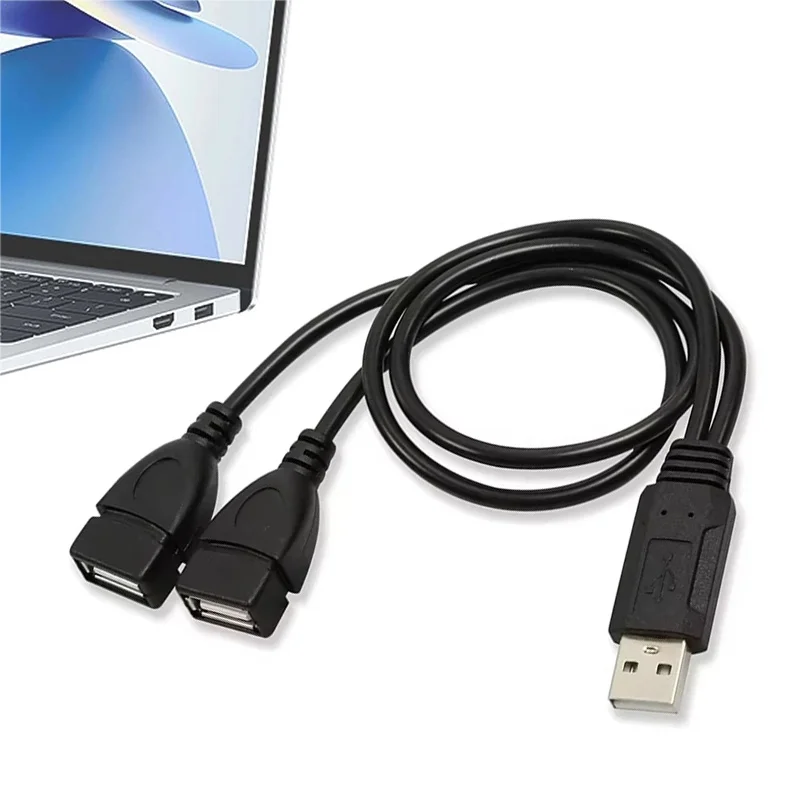 USB 1 to 2 Splitter Cable USB Double Splitter Adapter Cable USB Female To USB 2 Male USB Charging Extension Cable For Laptop PC