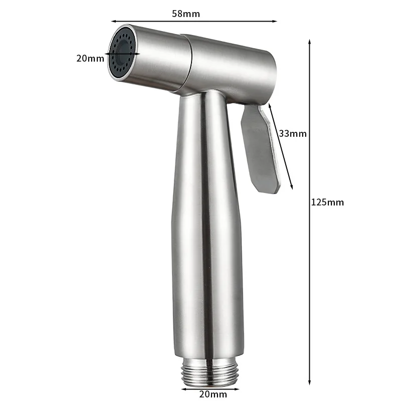 스테인레스 스틸 핸드 헬드 비데 수도꼭지, 화장실 분무기 건, 샤워 헤드, 셀프 클리닝 욕실 고정 장치