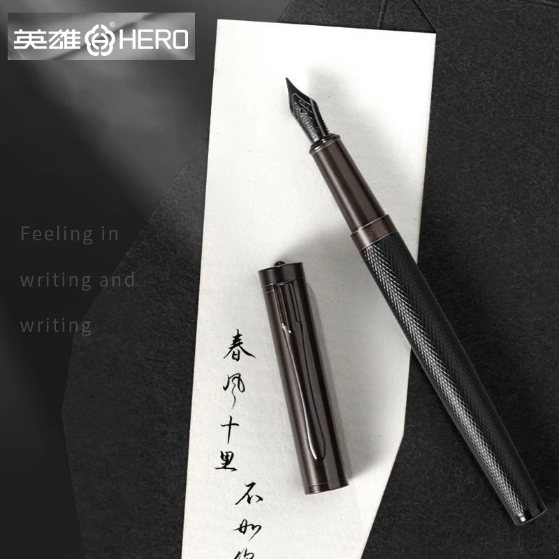 

Высококачественная перьевая ручка HERO, 0,38 мм 0,5 мм, металлическая ручка для письма, эксклюзивная практика, ручка для подписи для каллиграфии для взрослых, может изменить чернильный мешок