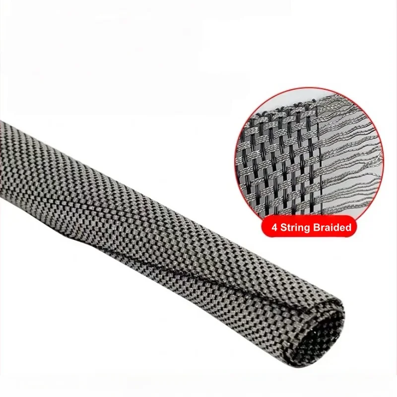 5-32mm Thermoresistant Tin Plating Cable Tube Sleeve EMI Shielded Flexible Wire Wrap Cover Line Cord Organizers Cable Management