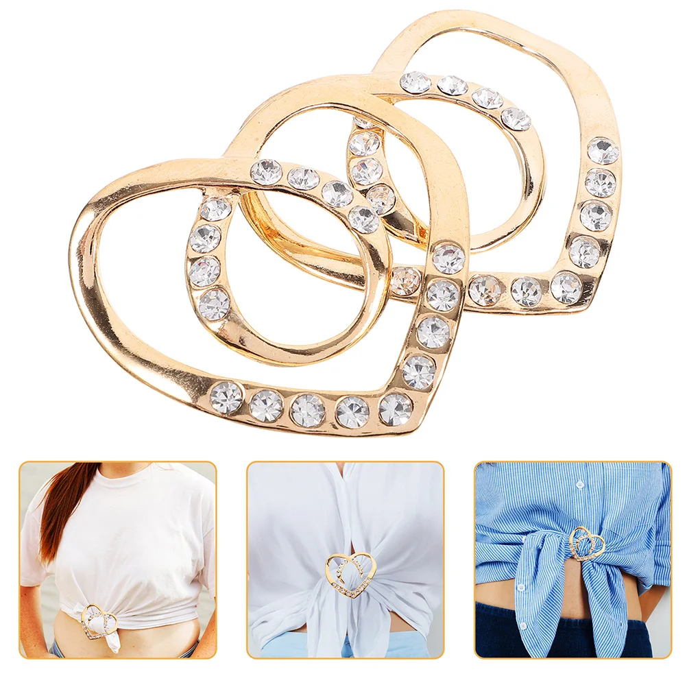 

3Pcs Decorative Scarf Clasps T Shirt Tie Clips Stylish Elegance Versatile Fashionable Outfit Accessories for Women