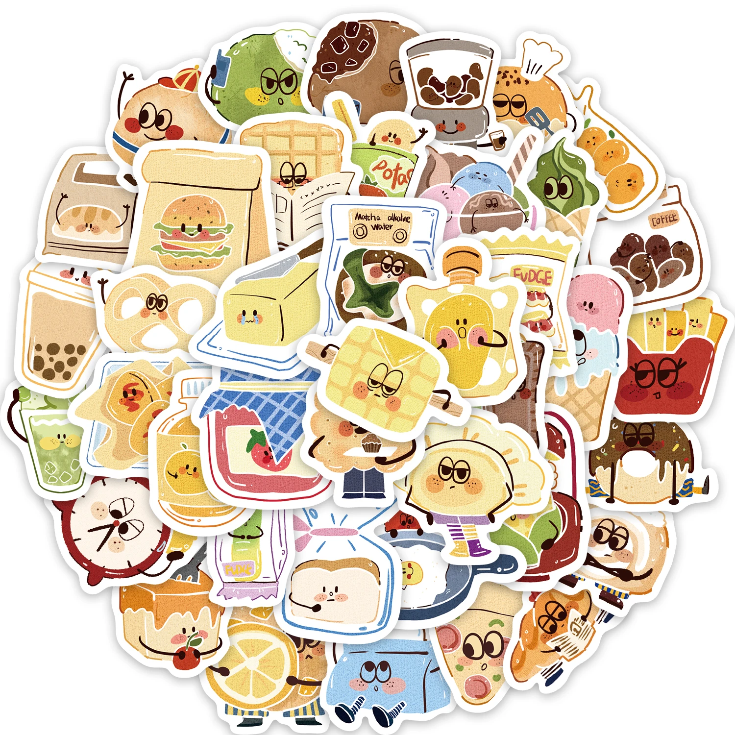 100 STKS Gourmet Battle Fun Stickers DIY Telefoonhoesje Laptop Cup Computer Speelgoedstickers