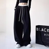 American Style High-Waisted Loose-Fit Sweatpants For Women Spring Autumn 2024 New Casual Petite Bell Bottoms