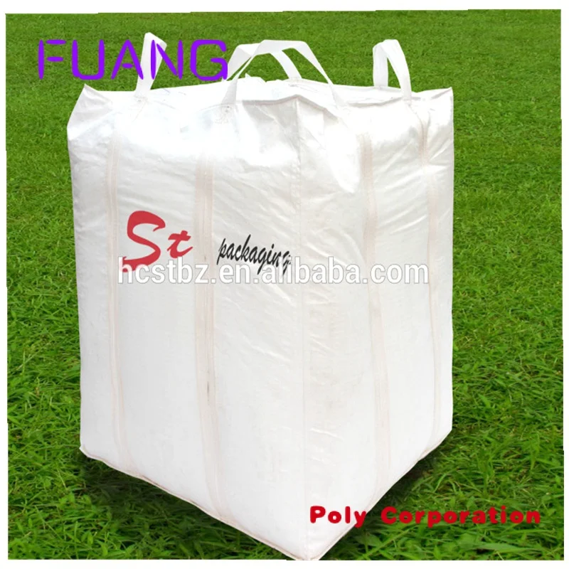 Custom  1 ton 1.5 ton PP big bag packaging /1 tons pp jumbo bags for sand , building material , chemical, fertilizer, flour ,etc