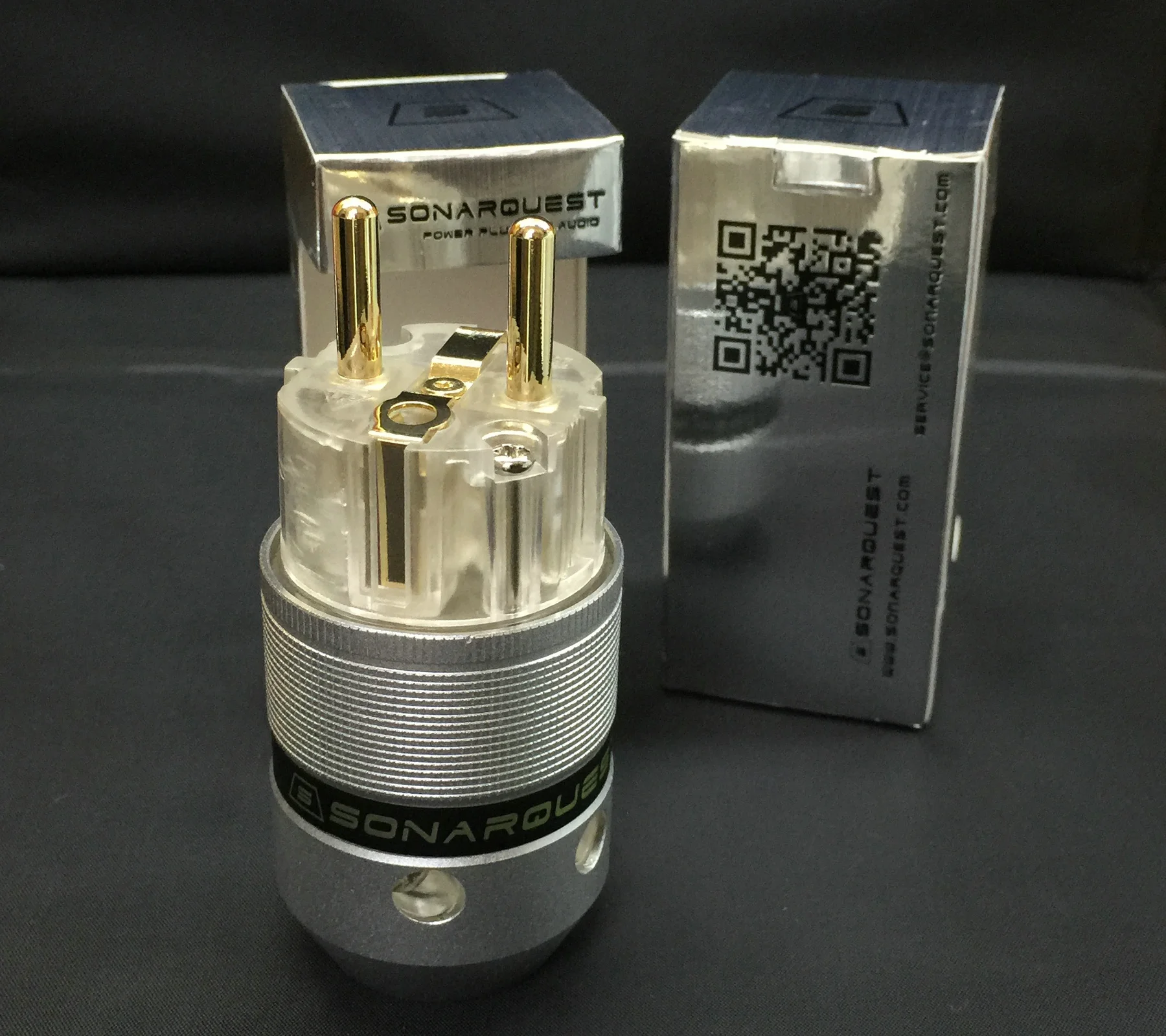 High Quality Power Connector Aluminum Alloy EU 24Gold E25-G(T)+C25C(T)  Schuko Male & Female  IEC Diy HIFI Audio