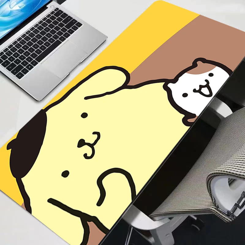 Podkładka pod mysz P-Pompompurin Anime eSports dla graczy, szybka, z obszyciem, duża XXL, gumowa, rozszerzona podkładka na biurko, pod mysz i klawiaturę
