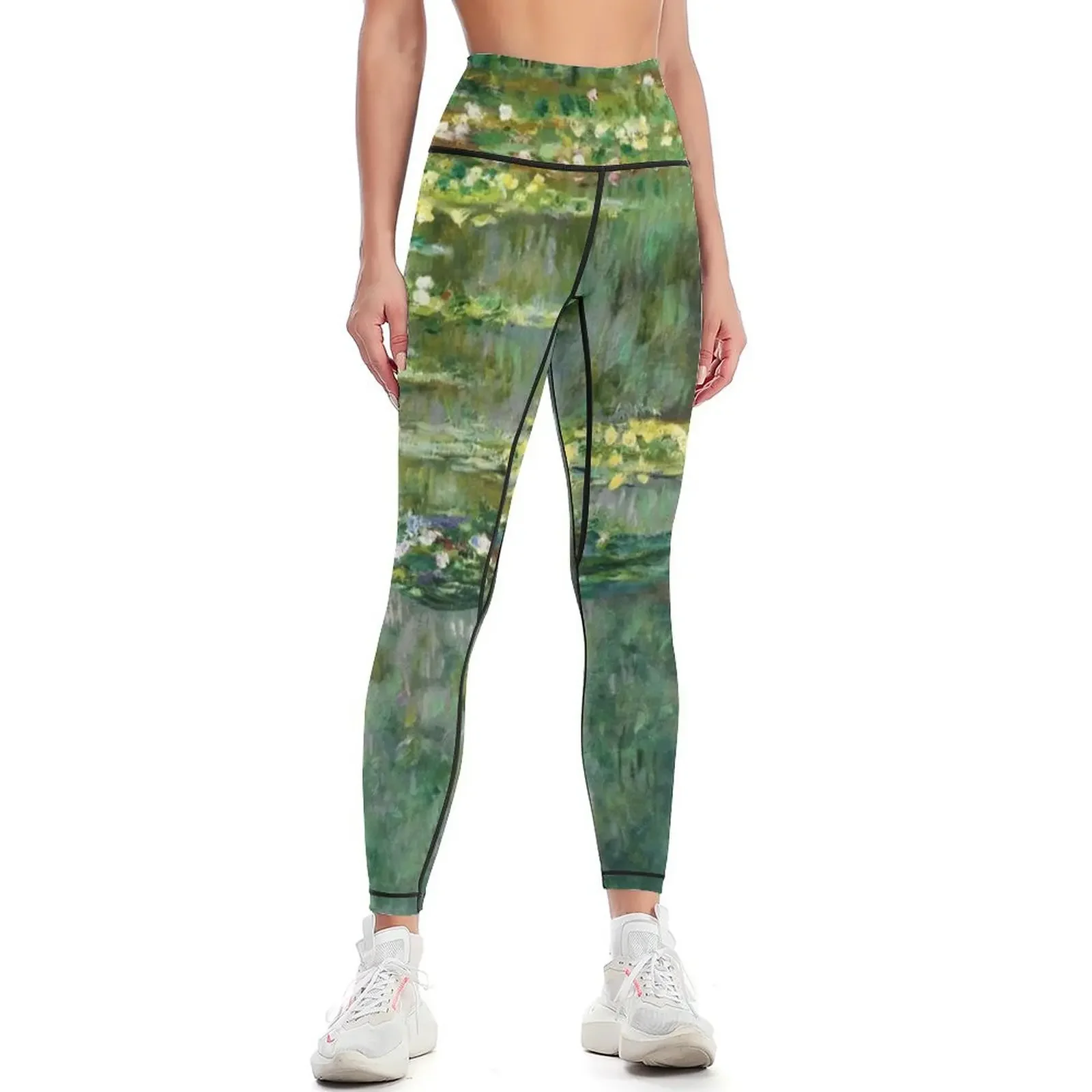 

the water lilies monet Leggings sports for active wear gym sportswear woman Training pants Womens Leggings