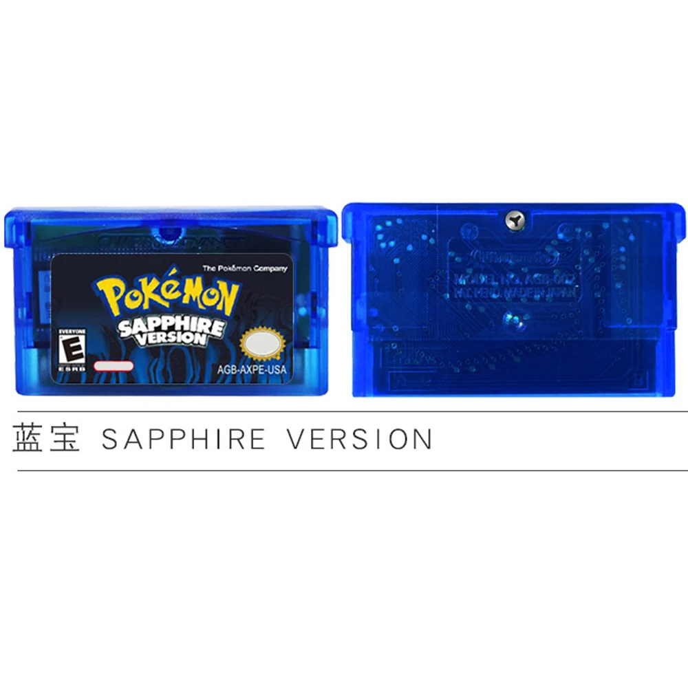 Pokemon GBA Series 32-bit Video Game Cartridge Console Card Pokemon Emerald FireRed LeafGreen Ruby Sapphire Multi-language