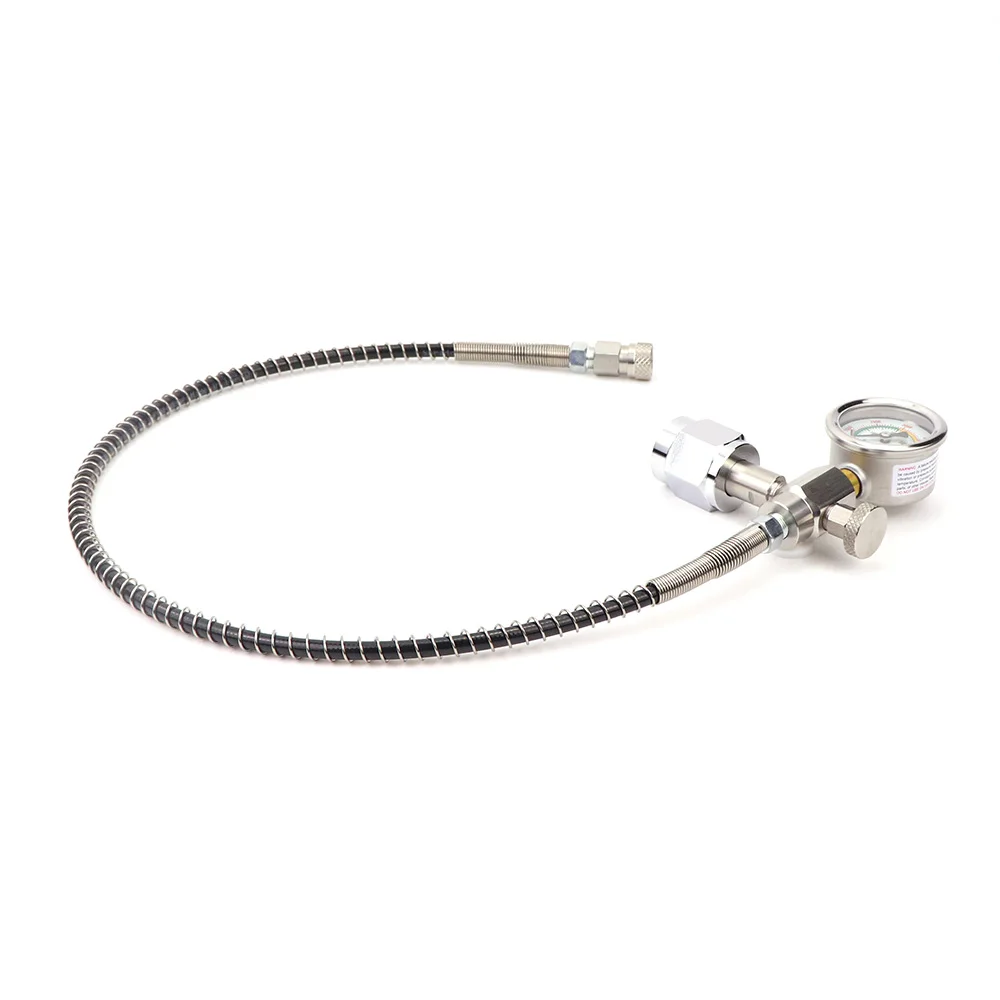 Scba Fill Station CGA347 Connector Charging Adapter With Hose and Gauge + Foster Quick Disconnect Rated 300Bar