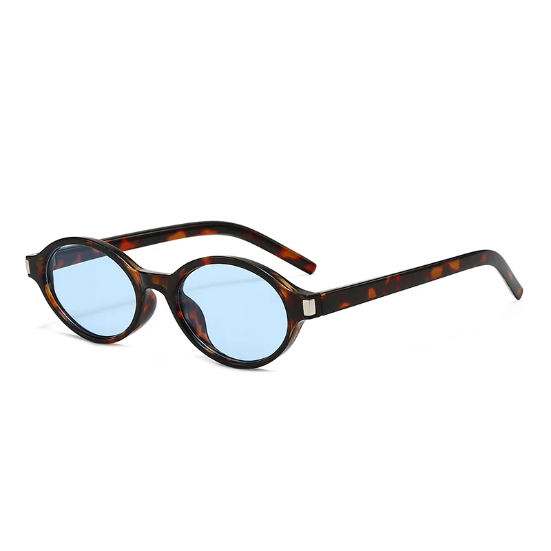 Retro Simple Oval Small Frame Sun Glasses Fashion Men and Women Korean Style  Versatile Sunglasses Rivet Decoration Eyewear