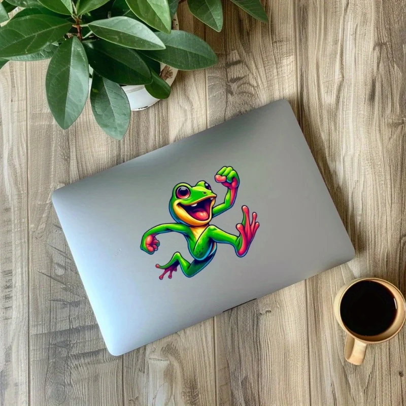 1PC Colorful Happy Frogs Motorcycle Stickers Waterproof Motorbike Fuel Tank Decorative Vinyl Decals Funny Animal Moto Decoration
