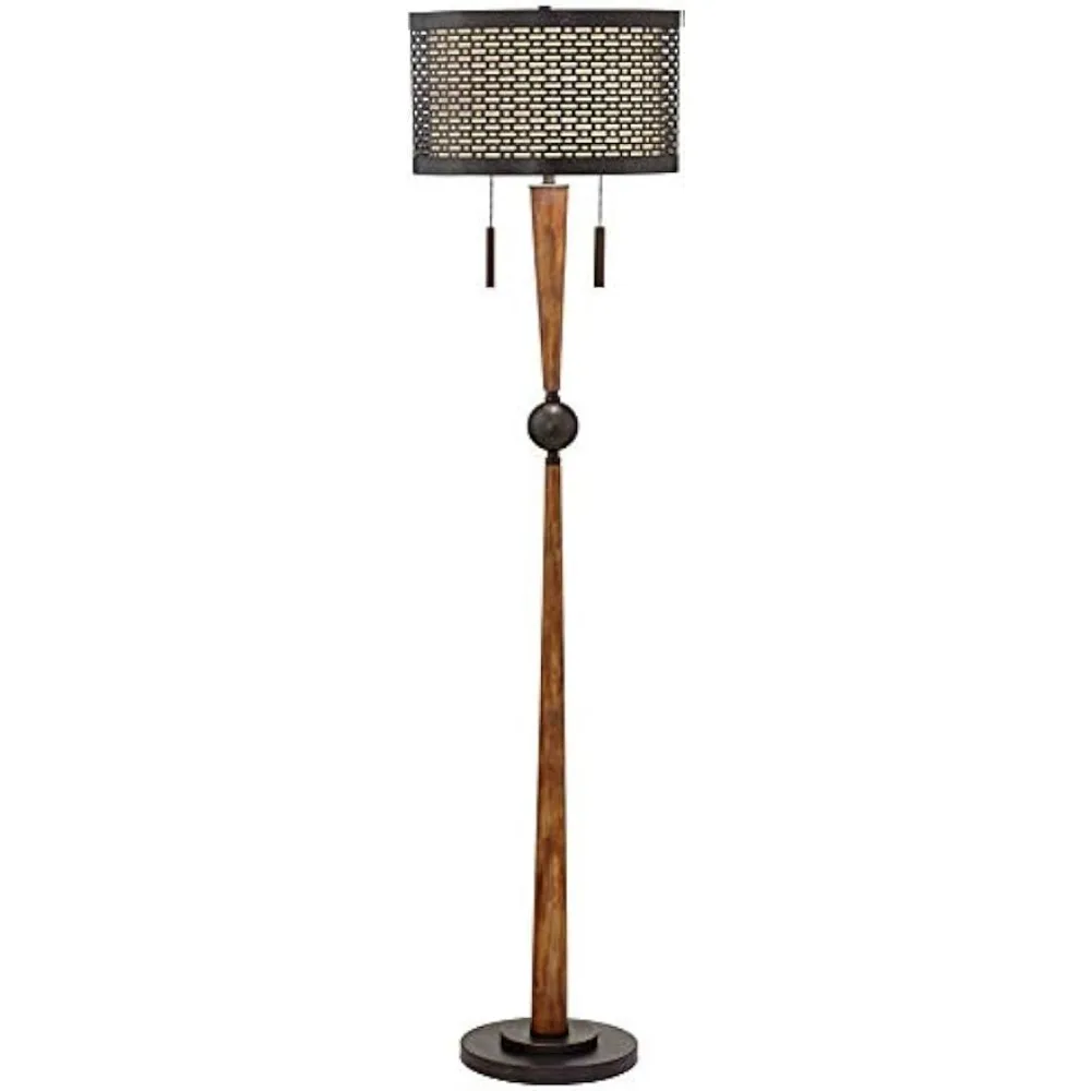 Franklin Iron Works Hunter Modern Mid Century Farmhouse Rustic Floor Lamp 64