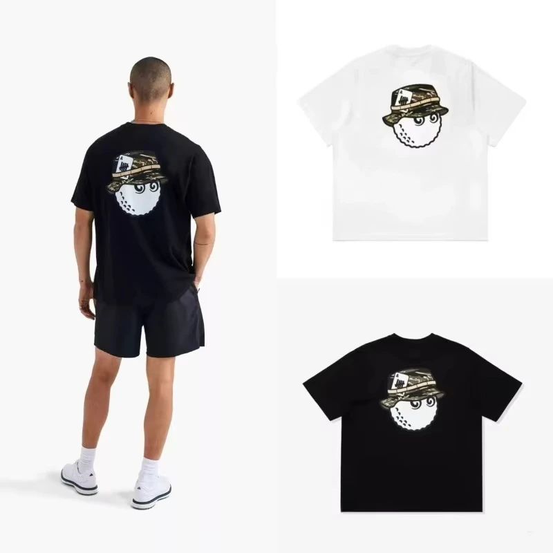 

2025 Men's Breathable Cotton T-shirt Fashionable Printed Running T-shirt Harajuku Top Short Sleeved Sports Shirt Summer New St