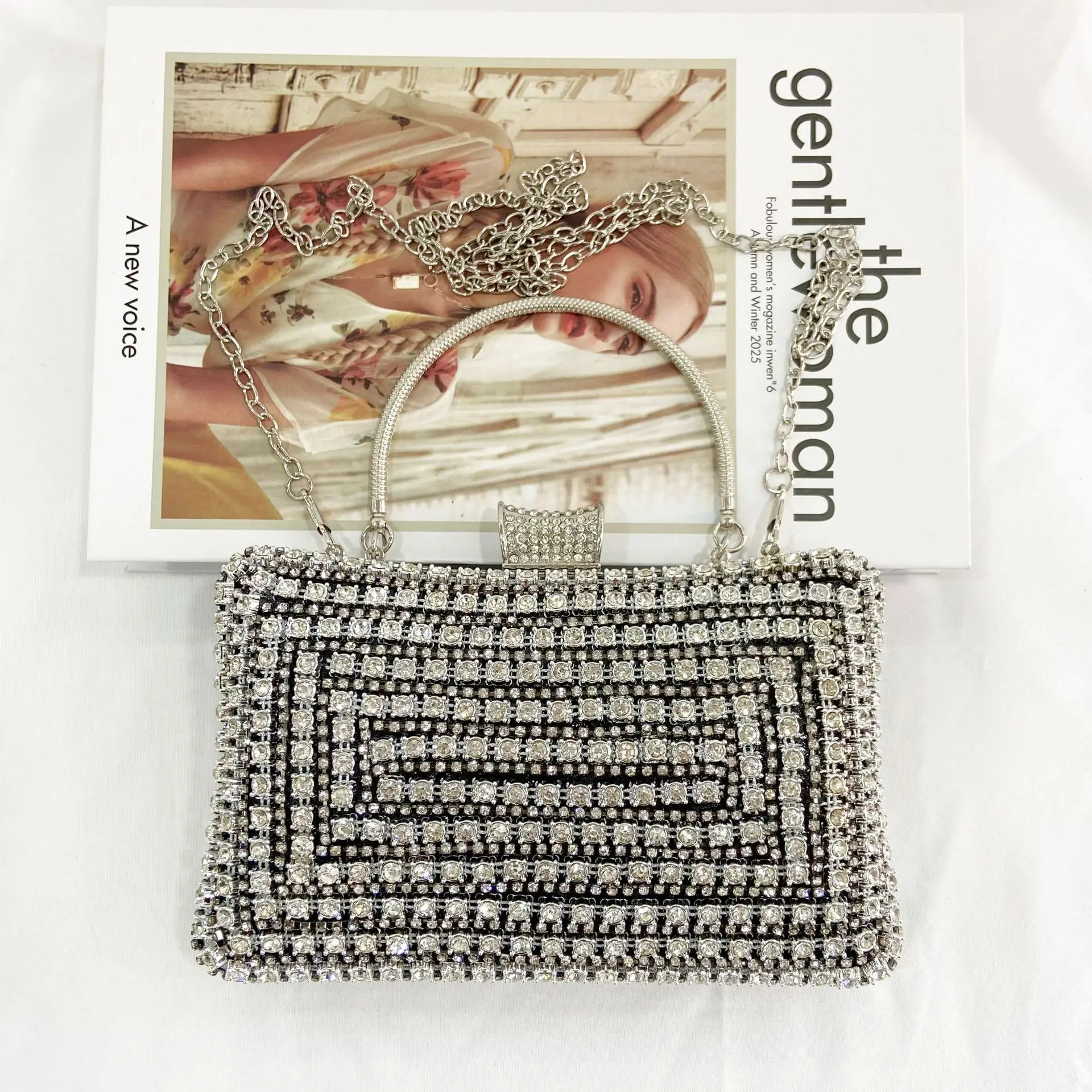 

Rhinestone Clutch Bag Women Luxury Pearl Evening Party Purse Box Bag Diamond Female Clutch Crystal Day Wallet Wedding Purse