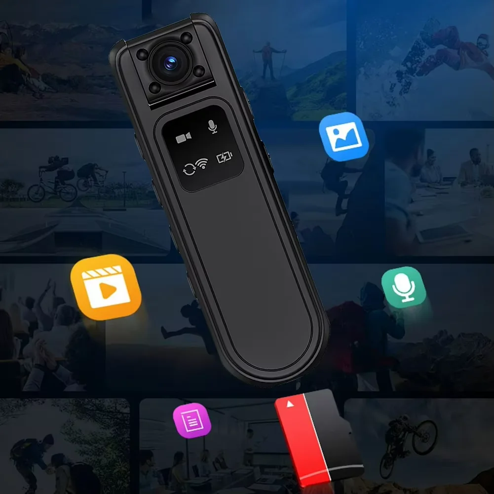 اتش دي 2 ك 180 ° كاميرا صغيرة واي فاي جيب Metting كام قلم تسجيل كاميرا فيديو DV DVR مسجل فيديو للرؤية الليلية في الهواء الطلق #4