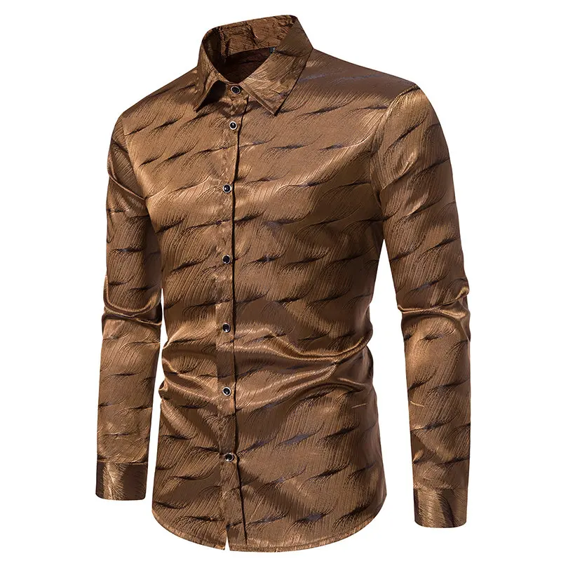 Chemise à manches longues imprimée africaine pour hommes, chemise décontractée, luxe noble, haute qualité