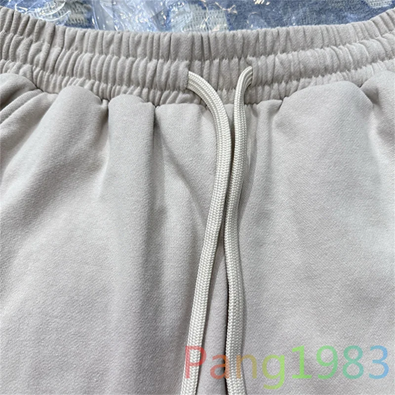 Oversize Solid Color Shorts Men Women Heavy Fabric Straight Leg Shorts Disrupting Design Drawstring Breeches