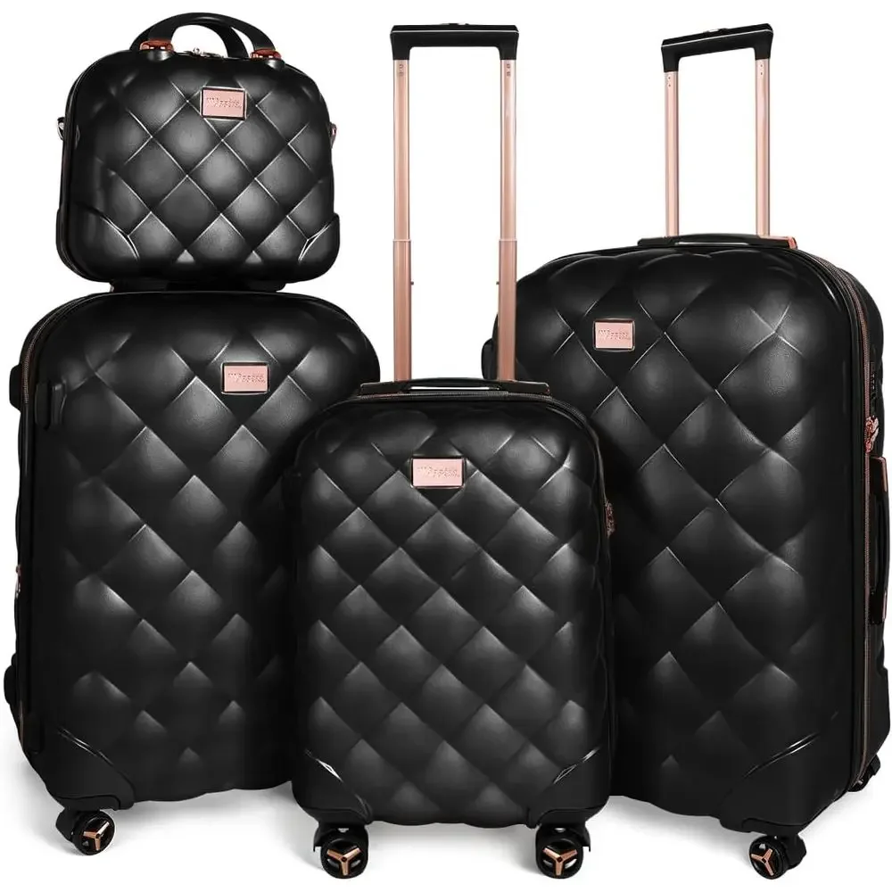 

Compact Expandable Hard Case Luggage with Wheels, Carry-On Size, TSA Lock, Black