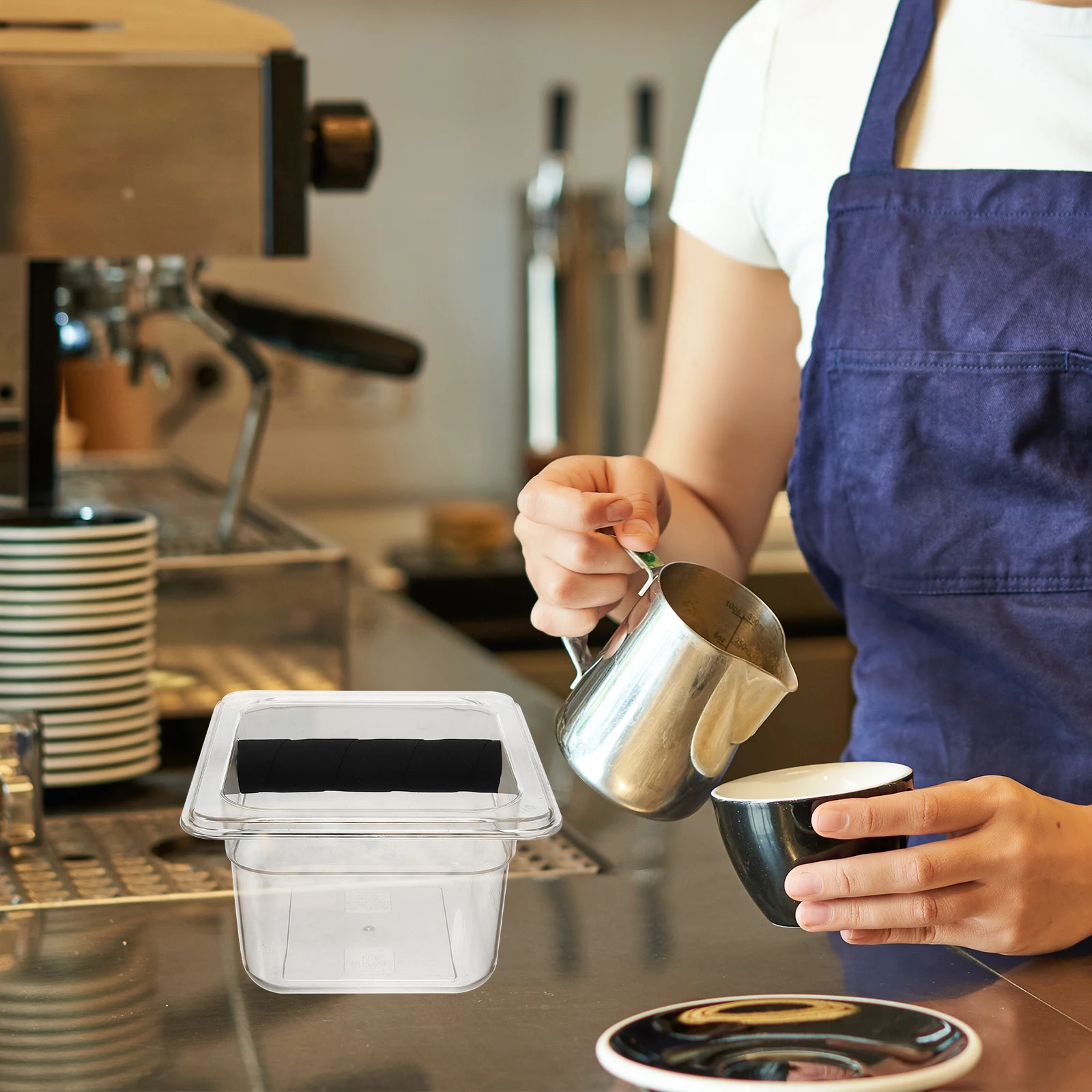 

Coffee Grounds Box Large Capacity Acrylic Espresso for Home Kitchen Office Storage Container Used Coffee Grounds Bin