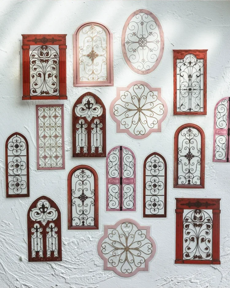 JIANWU Vintage Baroque Window Landscape Material Collage Scrapbooking PET Sticker Creative DIY Journal Stationery