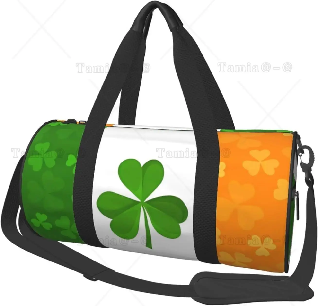 Irish Flag Round Large Capacity Foldable Duffel Bag For Women Men Gym Tote Sports Duffel