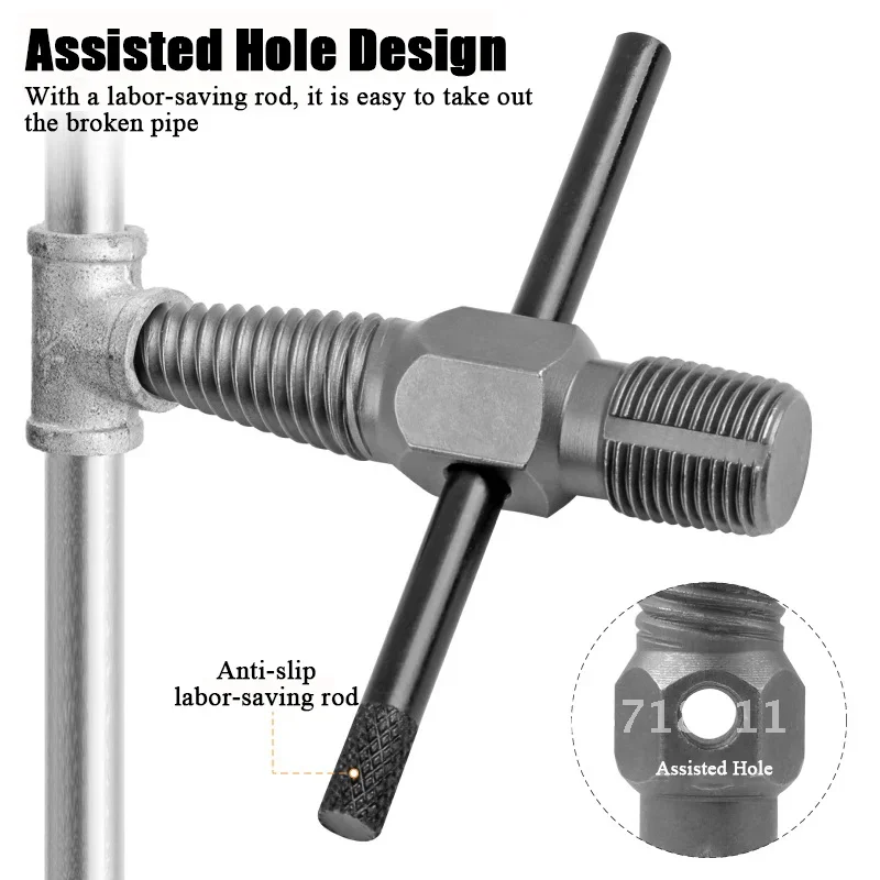 Double Head Screw Extractor 3/4'' 1/2'' Pipe Broken Pipe Take Out And Repair Damaged Bolt Screw Drill Bits Remover Tools