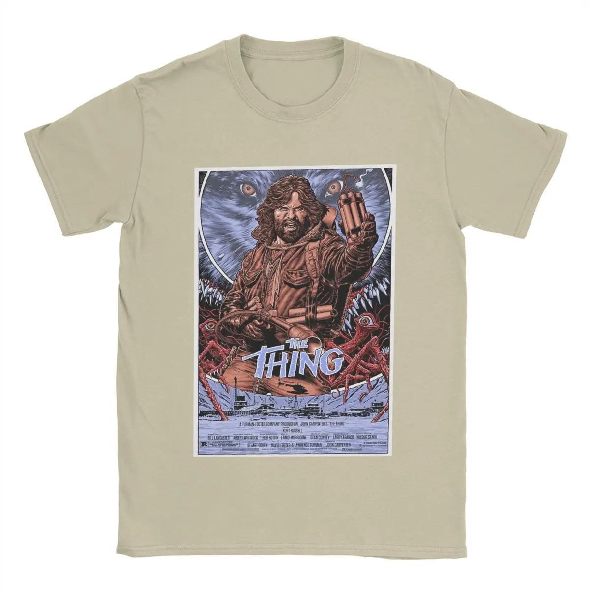 المرأة القطن الخالص متعة تي شيرت الشيء فيلم الرعب تي شيرت الجولة الرقبة تي شيرت بأكمام قصيرة مع نمط مطبوع Y2k