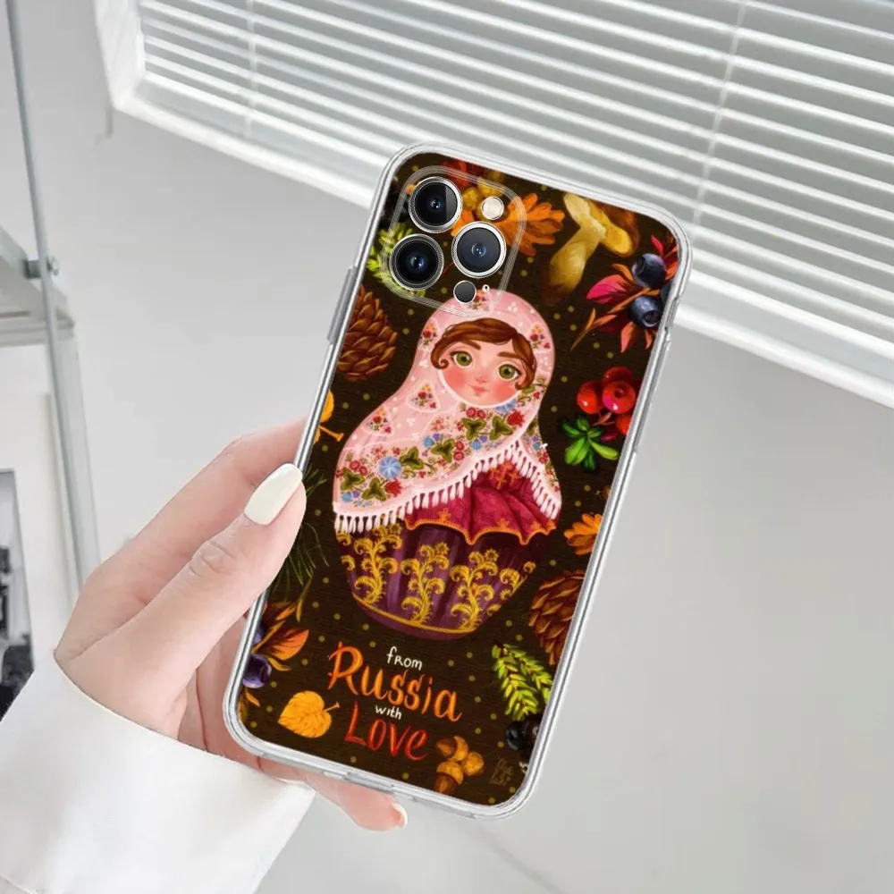 Russian Dolls Matryoshka Phone Case For IPhone 8 7 6 6S Plus X SE 2020 XR XS 14 11 12 13 Mini Pro Max Mobile Case