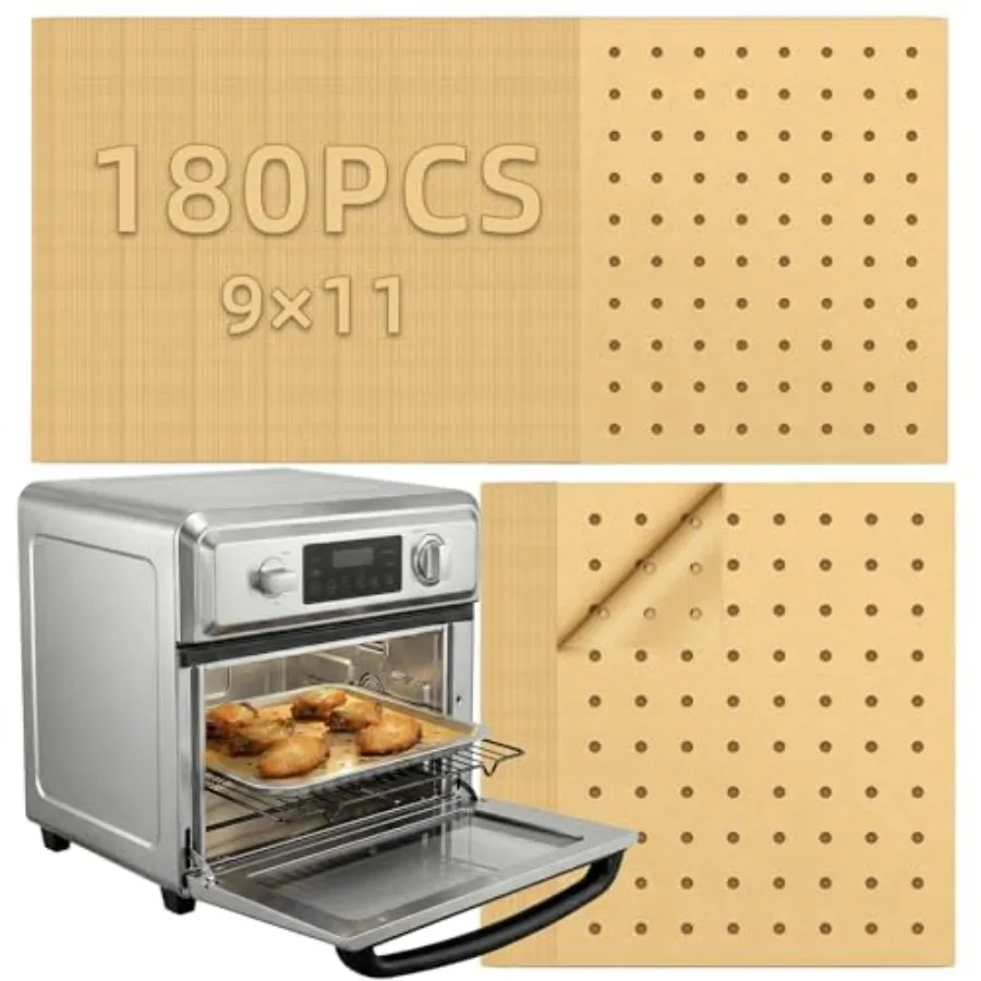 Air Fryer Liners Disposable, Pcs Parchment Paper Sheets for Air Fryer, Oven, Toasters, 9x11 Inch rectangle Non-Stick Air Fryer