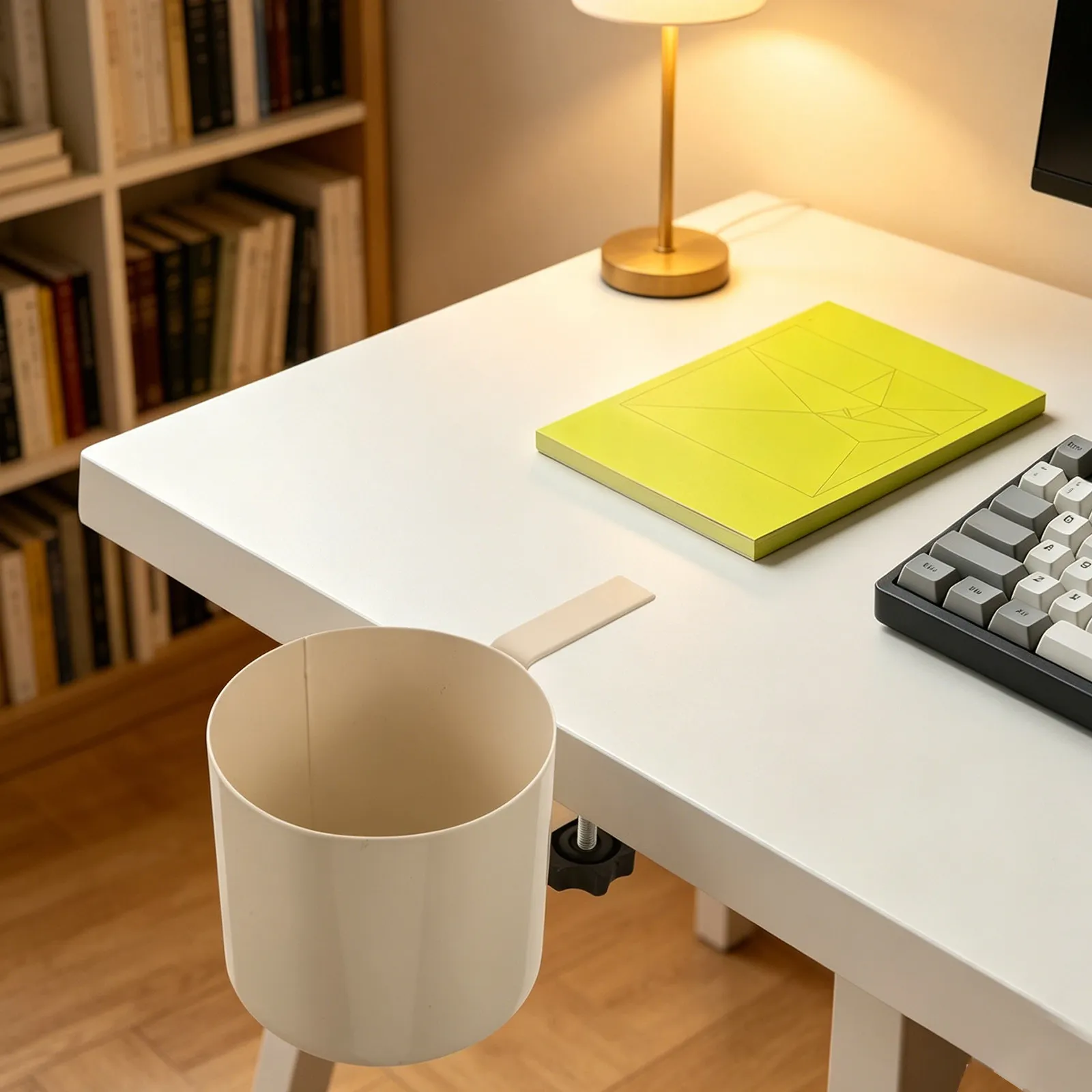 2 in 1 Desktop Drink Holder Clamp Non Slip Cup Holder Clip-on Table Cup Hook Headphone Hanger for Office Gaming Lawn Chair